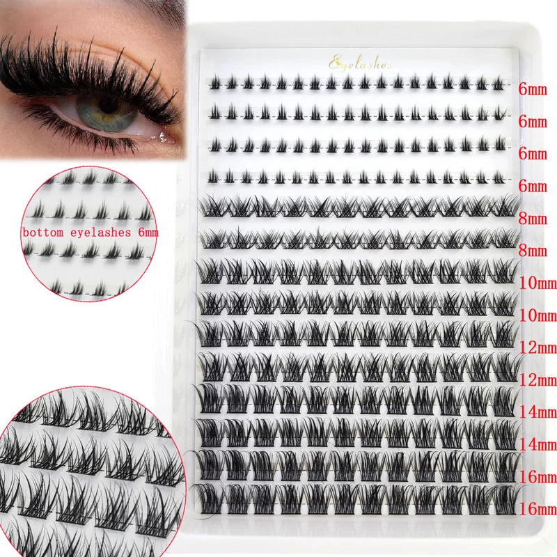 False Lash Bundle Makeup Eyelash Extension Kit Waterproof DIY Manga Lashes