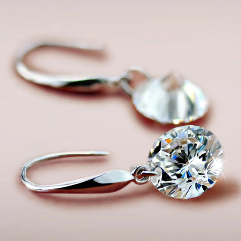 Sterling Silver Zirconia Pendant Earrings for Women - Wedding Gift Jewelry
