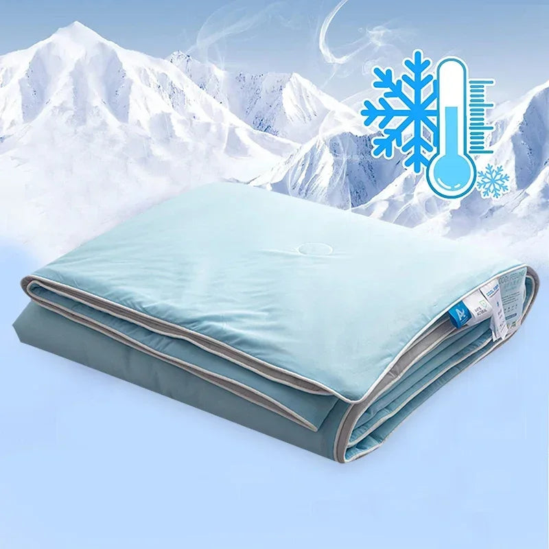 Cooling Summer Comforter Blanket Twin/King Size Reversible Ice Silk Bed Cover
