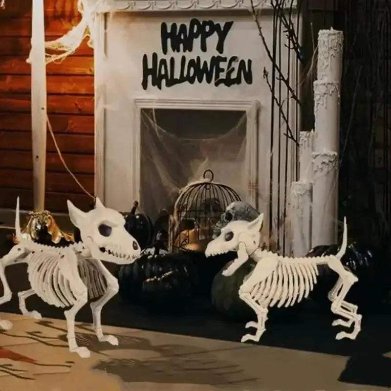 Halloween Skeleton Wolf Decor Props - Indoor Outdoor Garden Horror Animal Models