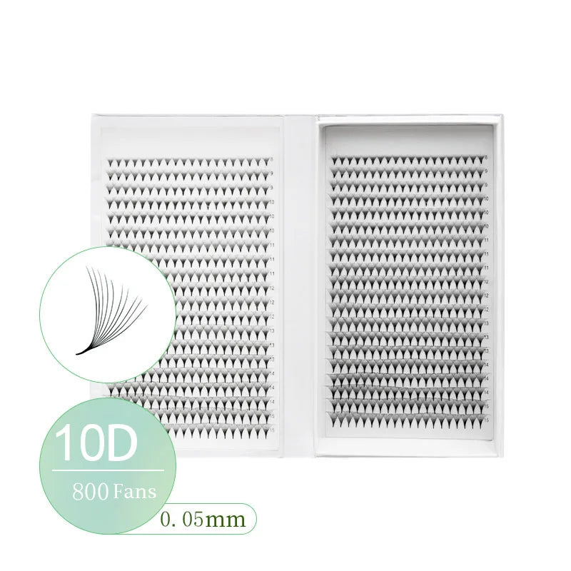800/1600 Fans Premade Volume Eyelash Fans with Sharp Pointed Base for Russian Volume Eyelash Extensions