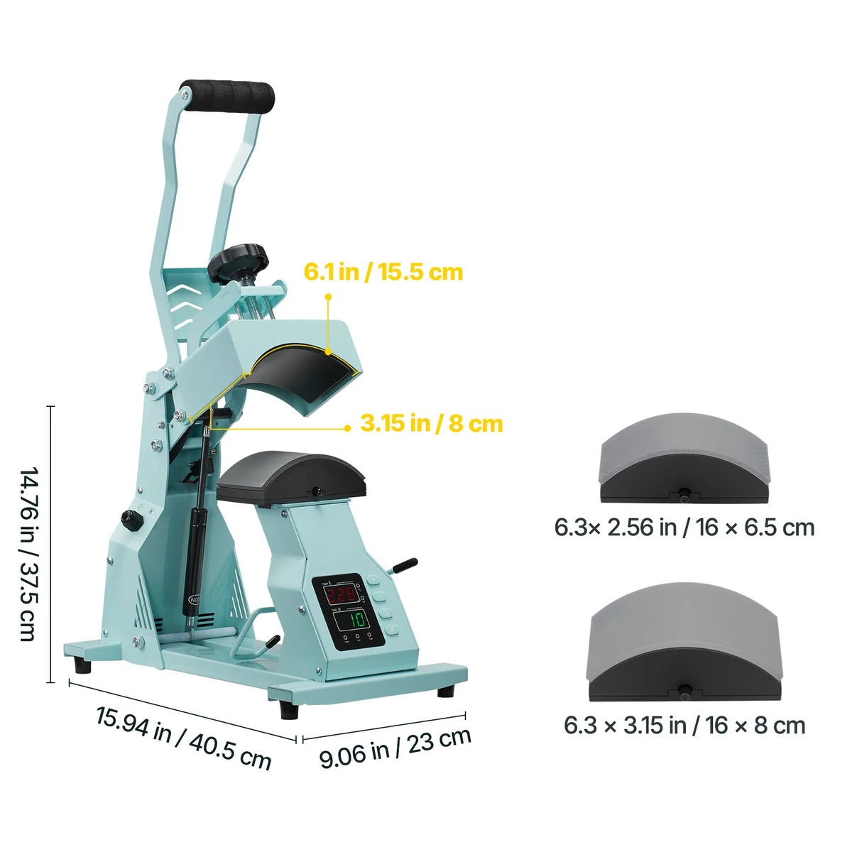 Hat Heat Press Machine with Interchangeable Platens for Custom Hat Printing