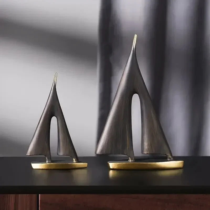 2-Piece Resin Sailboat Tabletop Decor for Living Room & Bedroom
