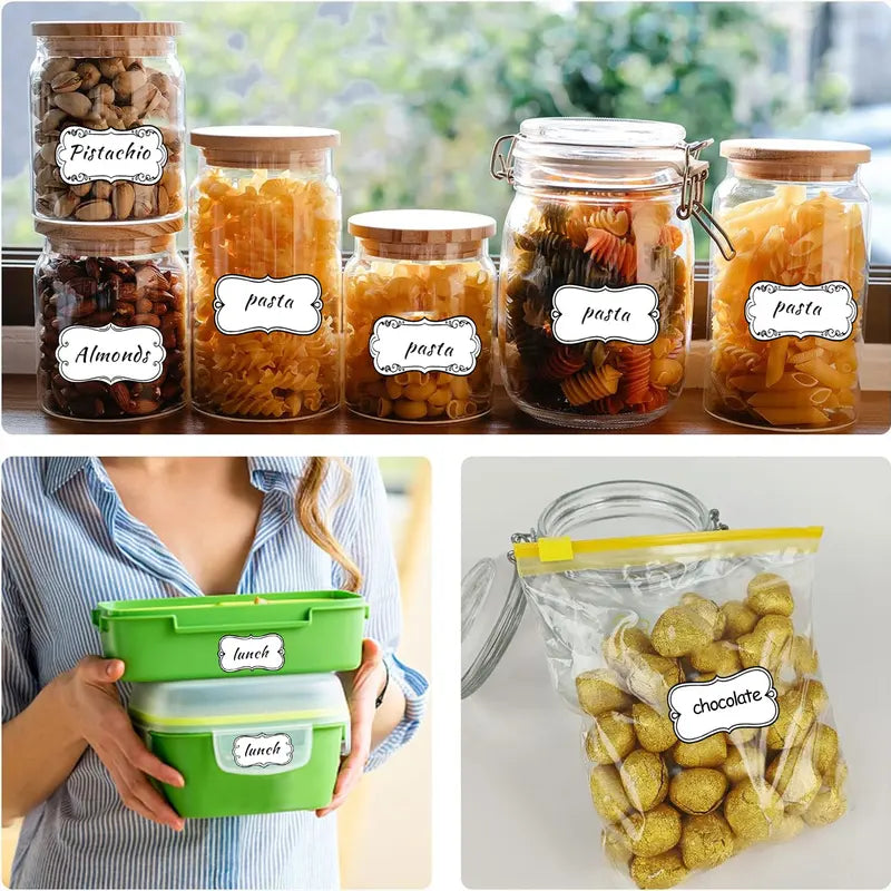 Vintage Printable Food Labels Roll 150pcs - Pantry, Freezer & Kitchen Organization