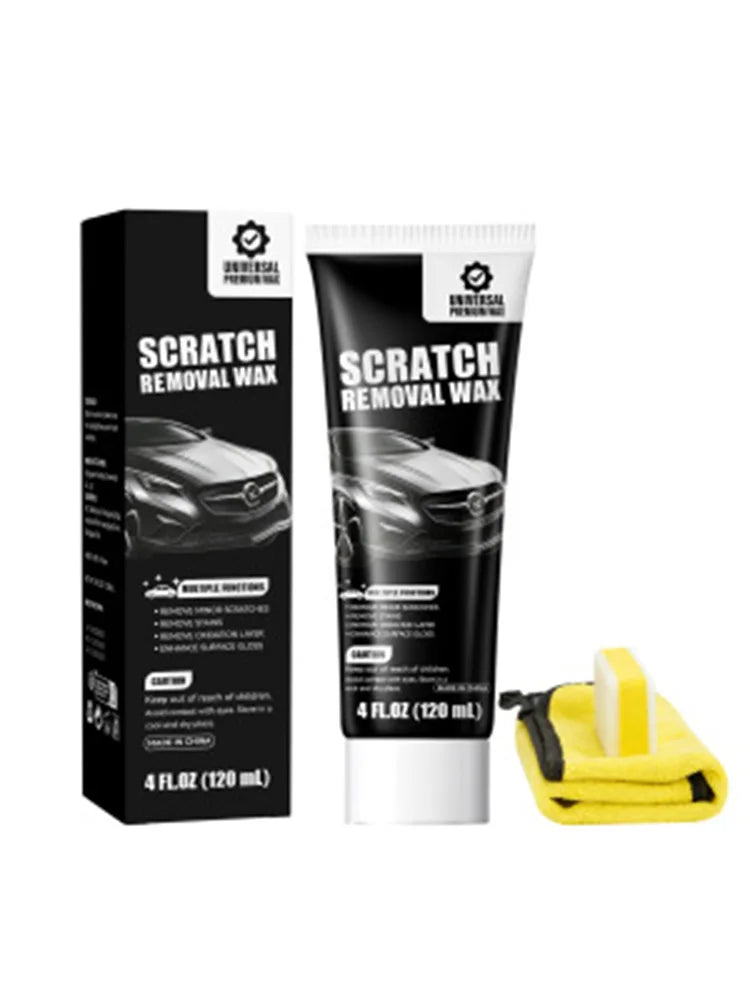 Car Scratch Remover Wax Kit - Deep Scratch Repair & Surface Polish - 120ml with Sponge & Cloth
