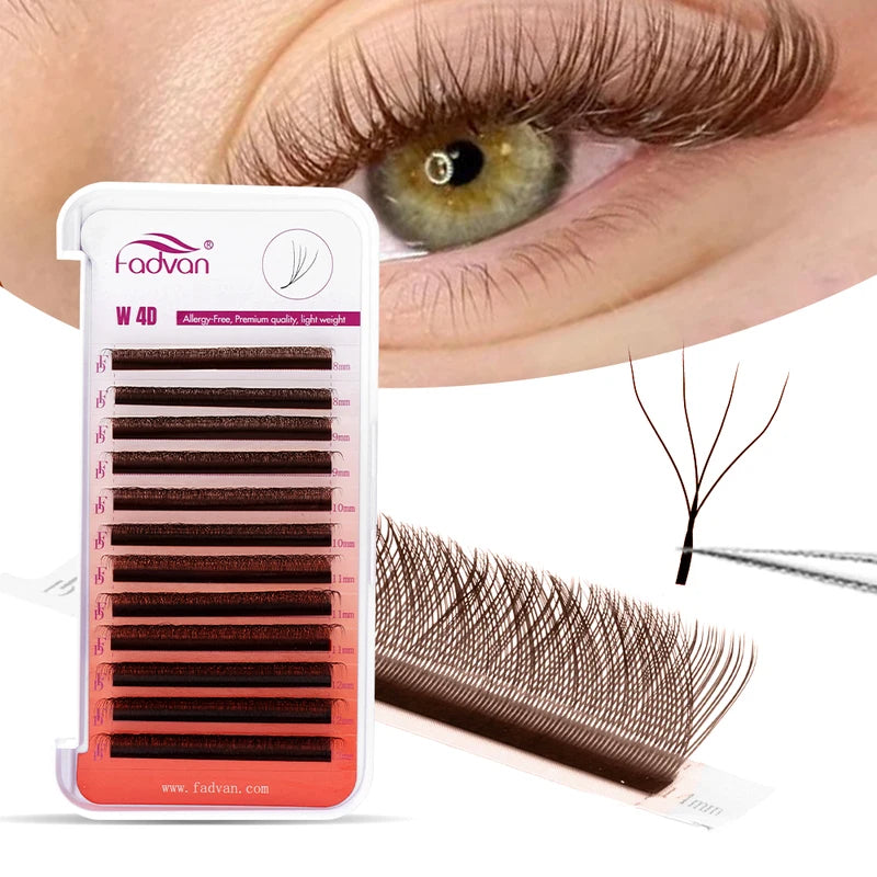 Premade Volume Eyelash Extensions - W-Shaped Mixed Length 12 Lines
