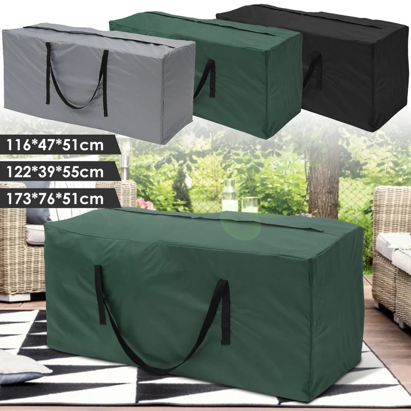 Large Capacity Waterproof Cushion Storage Bag - Outdoor Furniture Cover with UV Protection