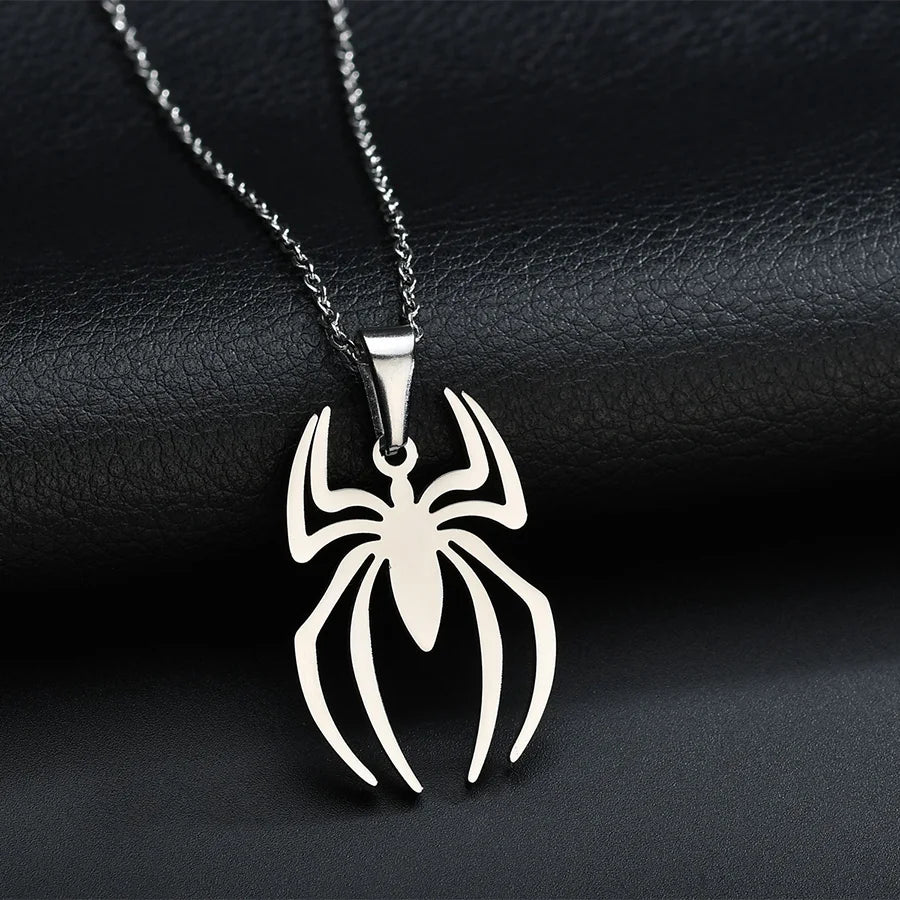 Stainless Steel Spider Pendant Necklace Men’s Jewelry Fashion Accessory