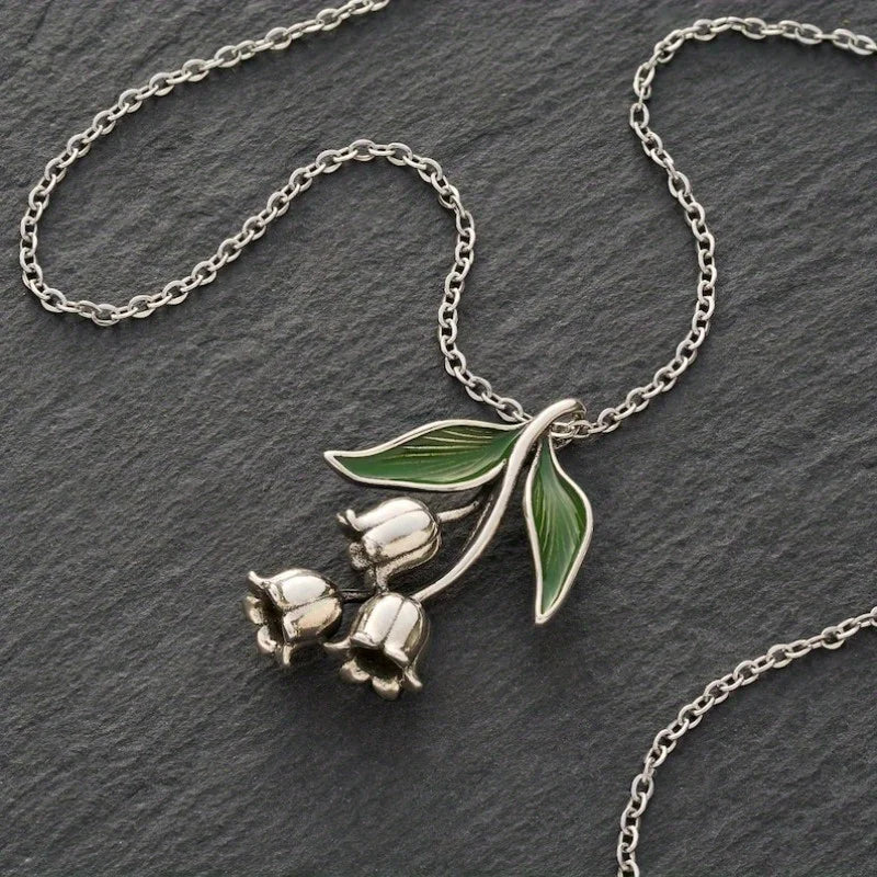 Vintage Lily of The Valley Floral Drop Earrings for Women - Dangle Flower Leaf Jewelry