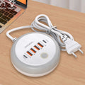 Multi-Device USB & Type-C Fast Charging Power Strip with Nightlight - Travel Charger 50W