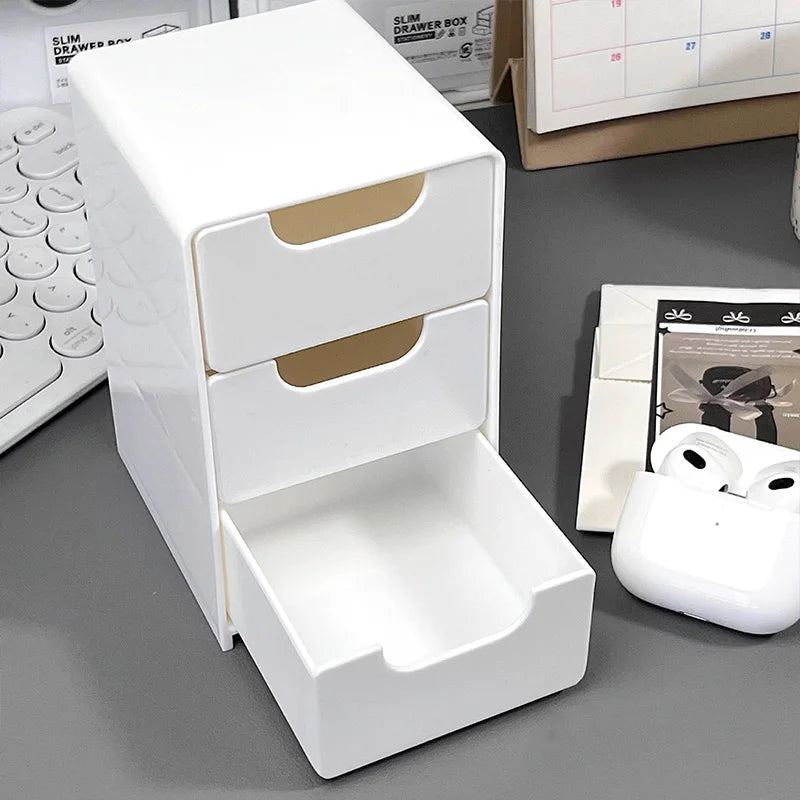 Desktop Jewelry Storage Box 3-Tier Organizer with Drawers, Large Capacity