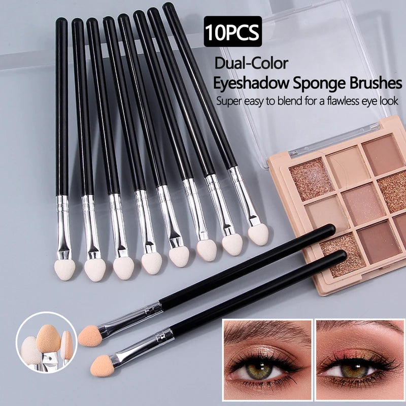 Dual-Color Makeup Sponge Eyeshadow Brush Set - Nail & Eye Makeup Tools