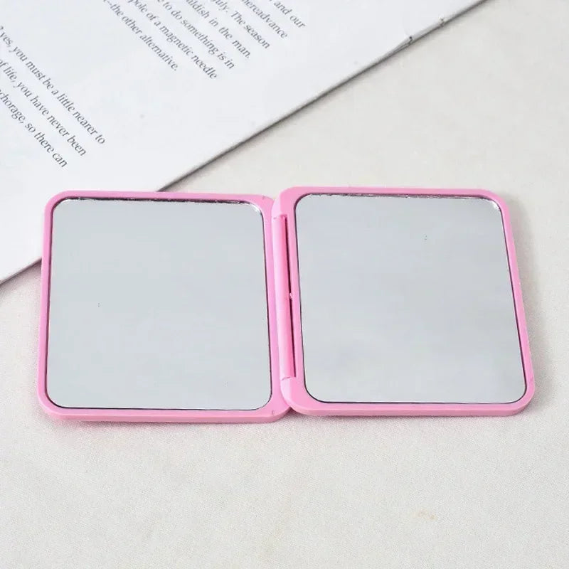 Double-Sided Portable Makeup Mirror Square Compact for Women Girl Gift