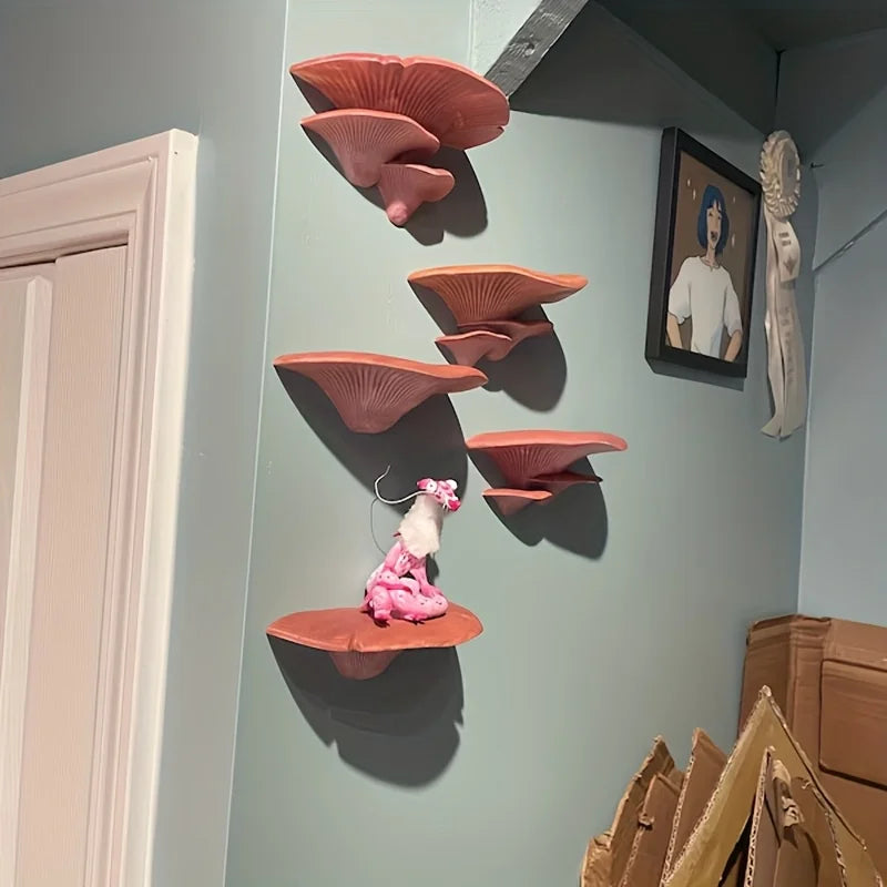 Creative Mushroom-Shaped 3D Printed Wall Storage Rack - Cute Home Decor