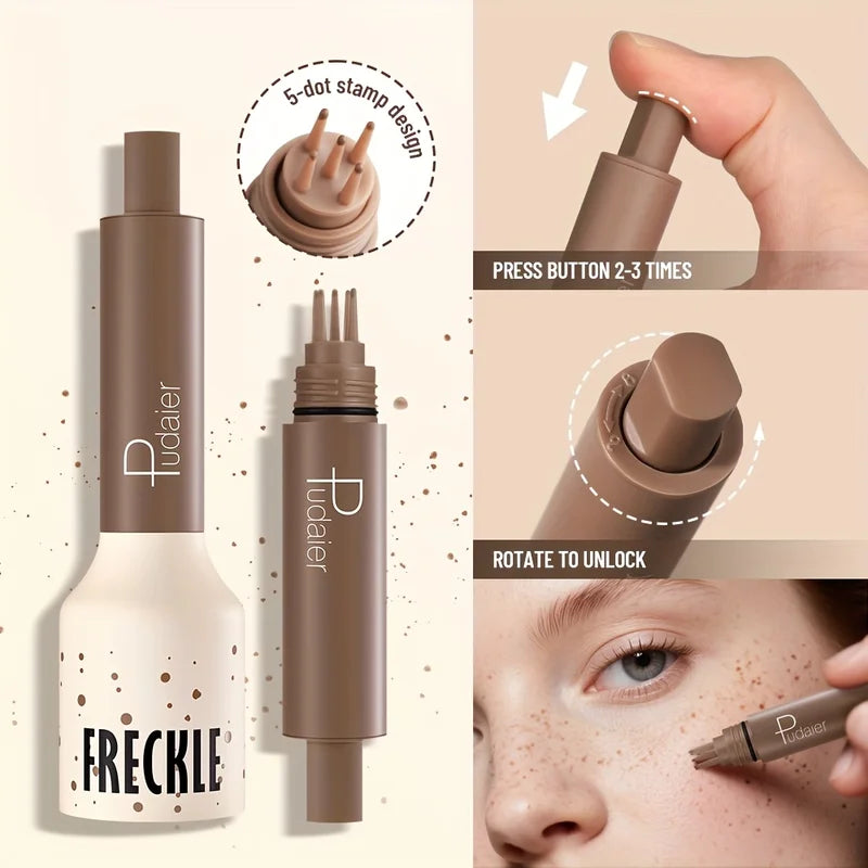 Waterproof Natural Nude Makeup Stamp Pen for Fake Freckles, Sweatproof & Long Lasting