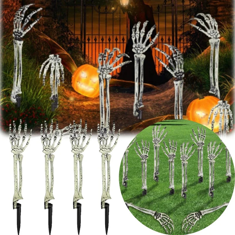 Halloween Skeleton Arms Lawn Decoration Realistic Skeleton Hands for Outdoor Party
