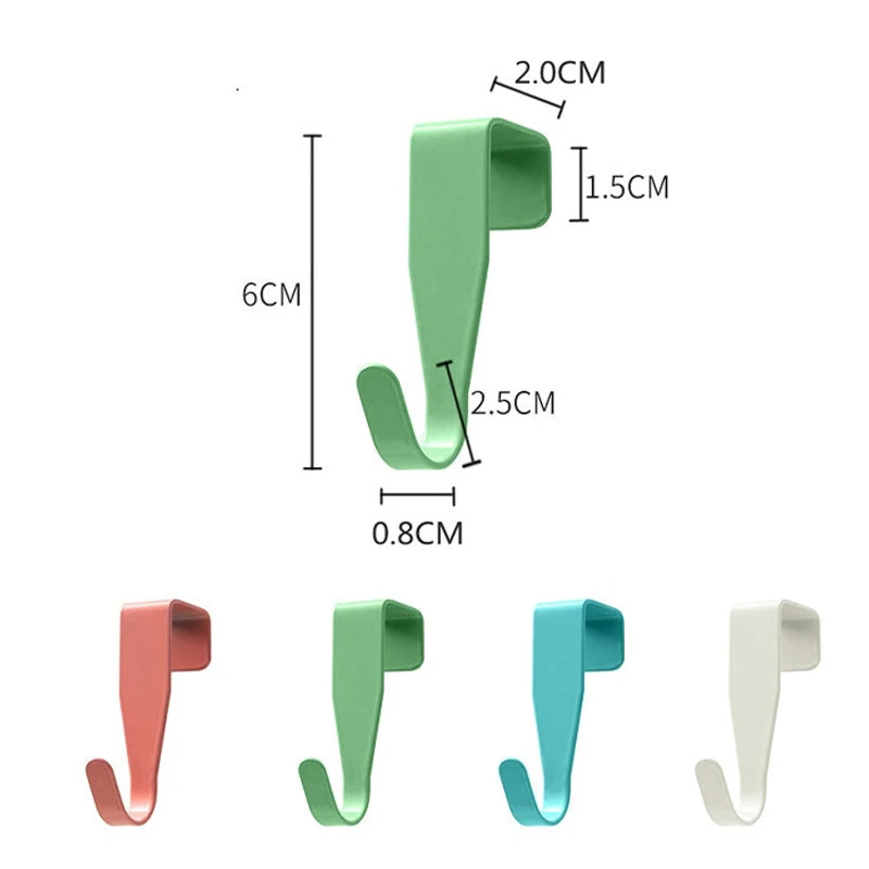 2PCS Multi-Color Kitchen & Office Cabinet Door Hooks - Storage & Organizer