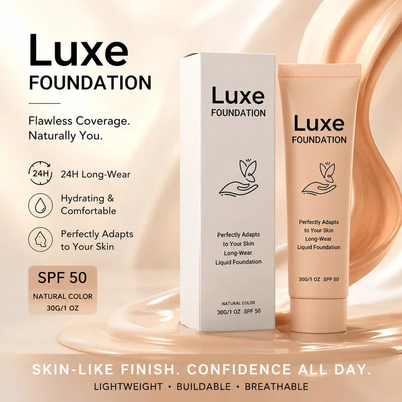 Color Changing SPF 50 Foundation - Long Lasting Natural Glow Face Makeup Base