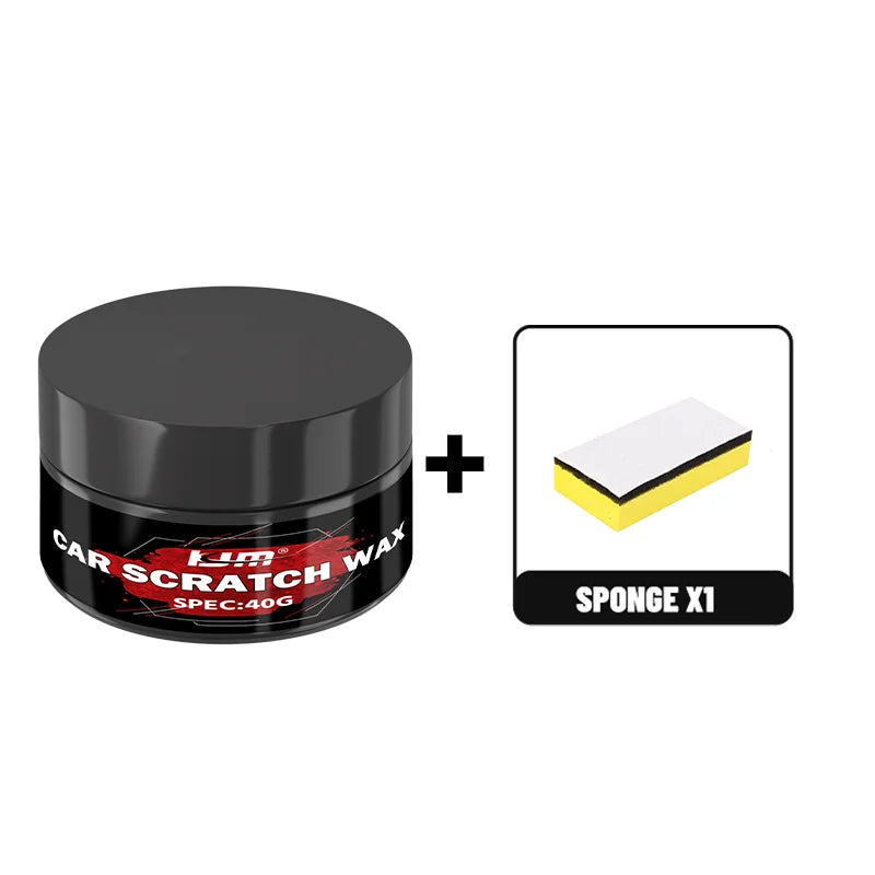 Car Scratch Repair Wax Paste with Sponge Applicator 40g - Body Paint & Polishing