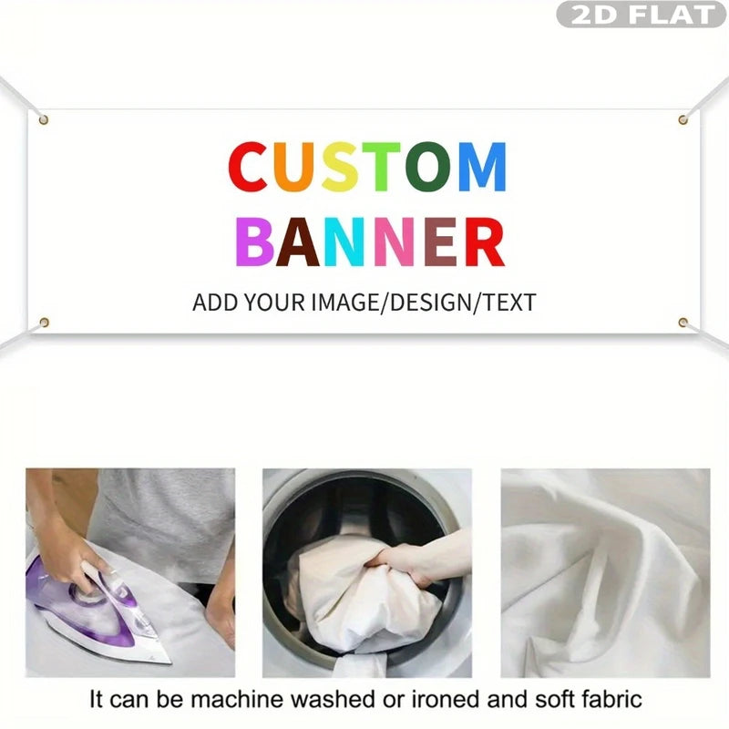 Outdoor & Indoor Polyester Banner with Grommets - Custom Sizes for Home Decor