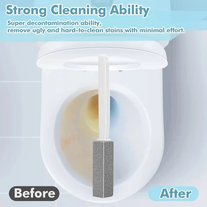 Pumice Stone for Toilet Cleaning with Long Handle - Hard Water Stain Remover