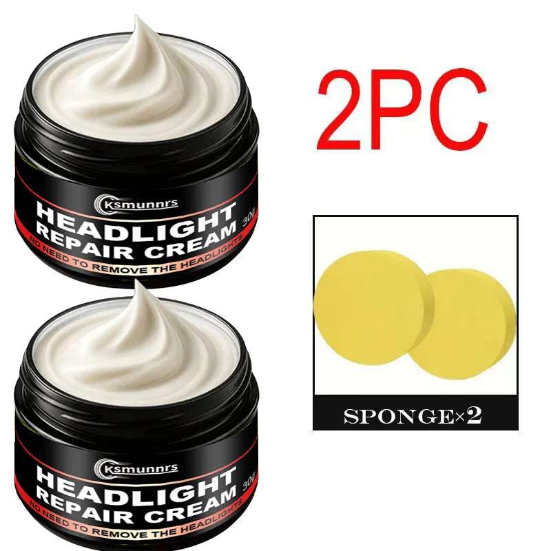 Car Headlight Restoration Wax - Polishing Agent for Yellowing and Cloudiness - 30G