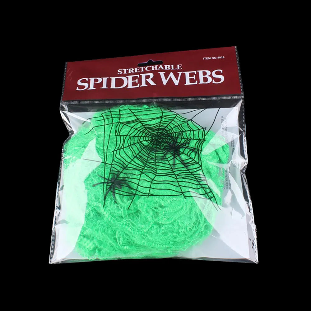 Halloween Spider Web Decoration Artificial Cobweb with Spider for Haunted House