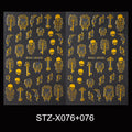 Gothic Golden Skull Nail Art Stickers Halloween Self-Adhesive Decals for Nails