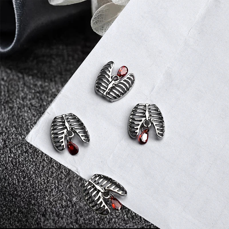 Halloween Nail Art Charms 10-Pack Gothic Punk 3D Metal Nail Decorations