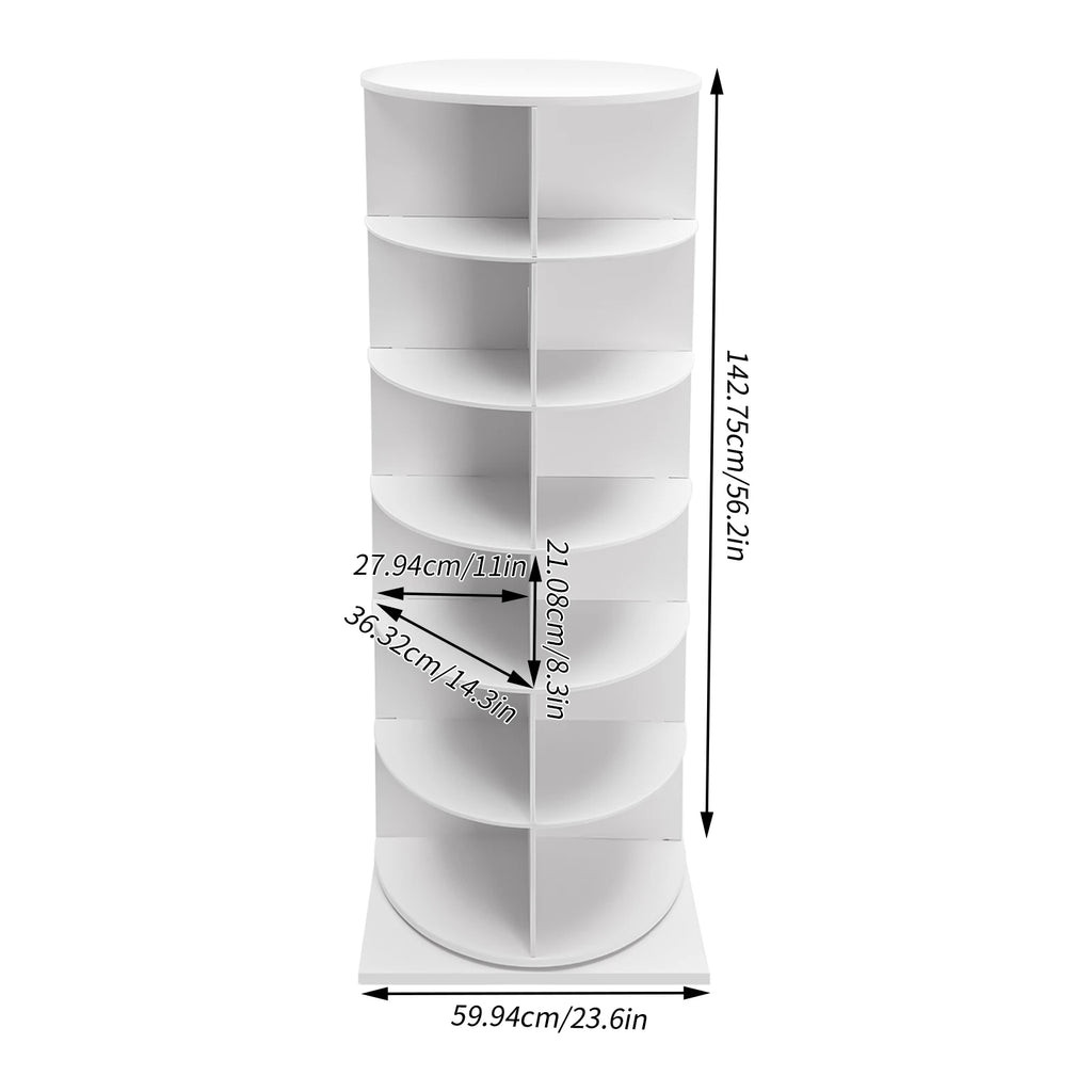 360° Rotating Shoe Rack 6-Tier Large Capacity Floor Organizer for Entryway