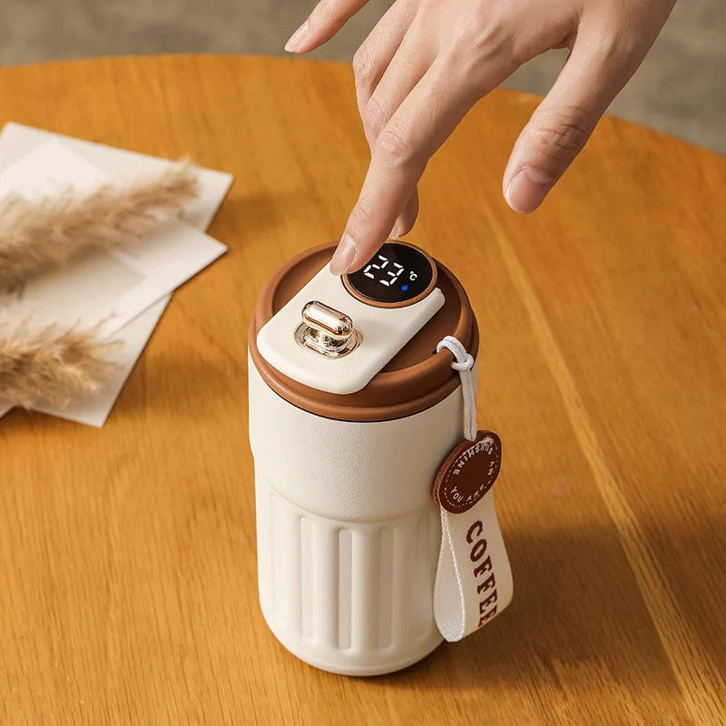 450ml Smart Display Temperature Stainless Steel Vacuum Mug - Office & Travel Thermal Bottle