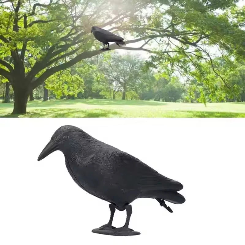 Halloween Crow Decor Plush Animal Figurine for Horror & Garden Decorations