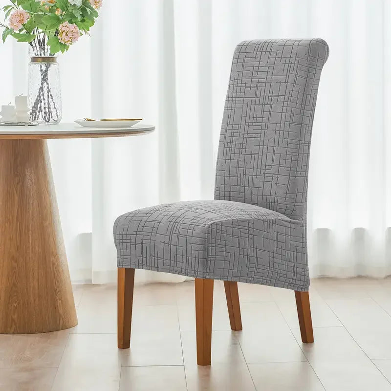 Stretch Dining Chair Cover Set 1/2/4pcs Jacquard XL Size Wedding Banquet Anti-Dirt