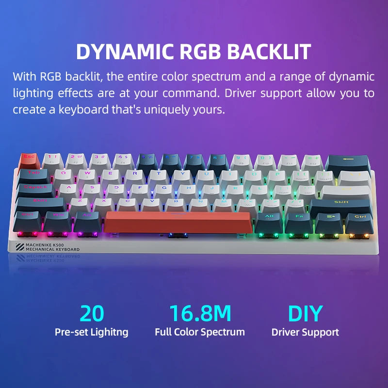 Mini Mechanical Gaming Keyboard 60% Wired RGB Backlit Hot-Swappable Switches