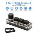 Mini Gaming Macro Mechanical Keyboard RGB 3-Key Programmable Red Switches