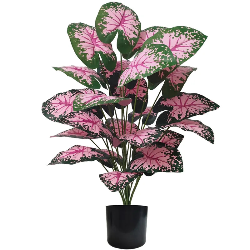Artificial Potted Leaf Plants - Fake Indoor Decoration, Set of 12-24 Leaves