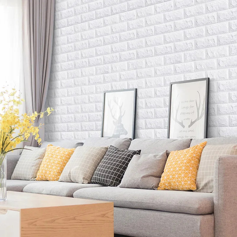 Self-Adhesive 3D Foam Brick Wall Panels for Living Room & Home Decor