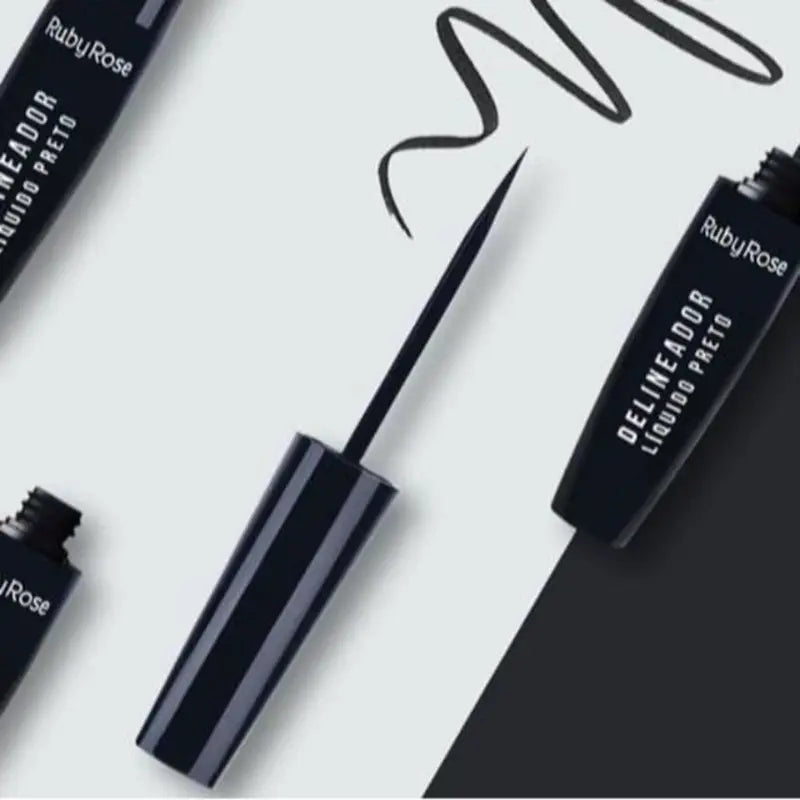 Black Liquid Eyeliner HB8406 with Fine Tip Water-Resistant Pigmentation