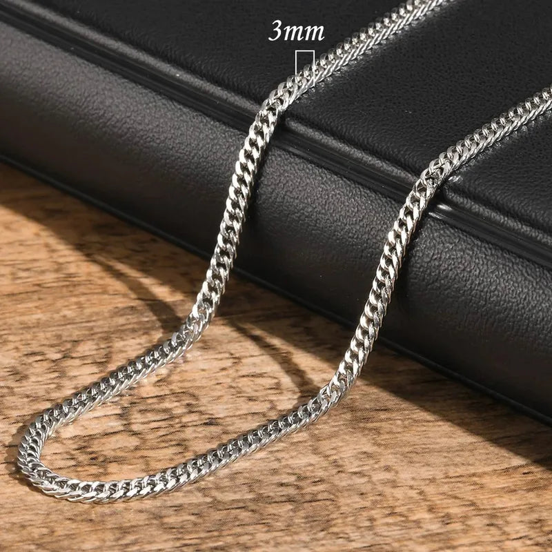 Unisex Waterproof Stainless Steel Cuban Chain Necklace 5/7/9mm Thick Collar Jewelry