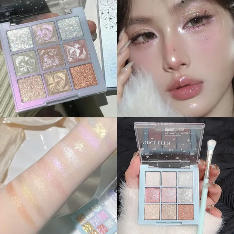 Colorful Eyeshadow Palette with Matte & Shimmer Shades - 9 Color Varieties