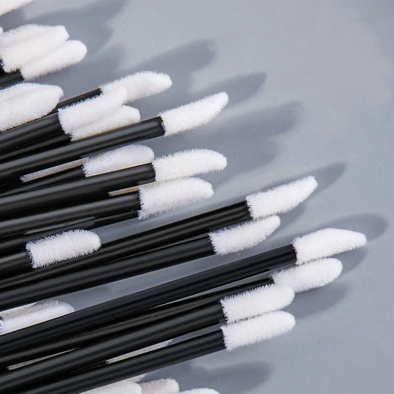 Disposable Lip & Eyelash Makeup Brush Set - Microbrush Applicators, 50 Pieces