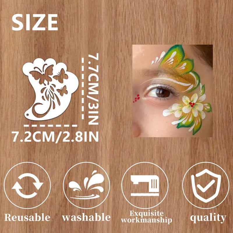 Kids Face Painting Stencil Set - DIY Mask, Graffiti, Tattoo & Stage Makeup Aid