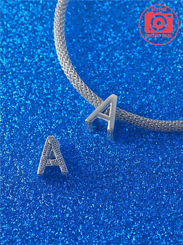 925 Sterling Silver Charm Beads for Bracelets - Letters & Pinyin Gift Jewelry