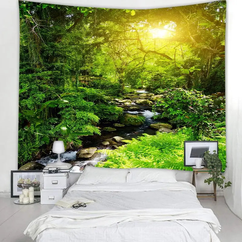 Mountain Forest Tapestry Wall Hanging Decor for Living Room & Bedroom