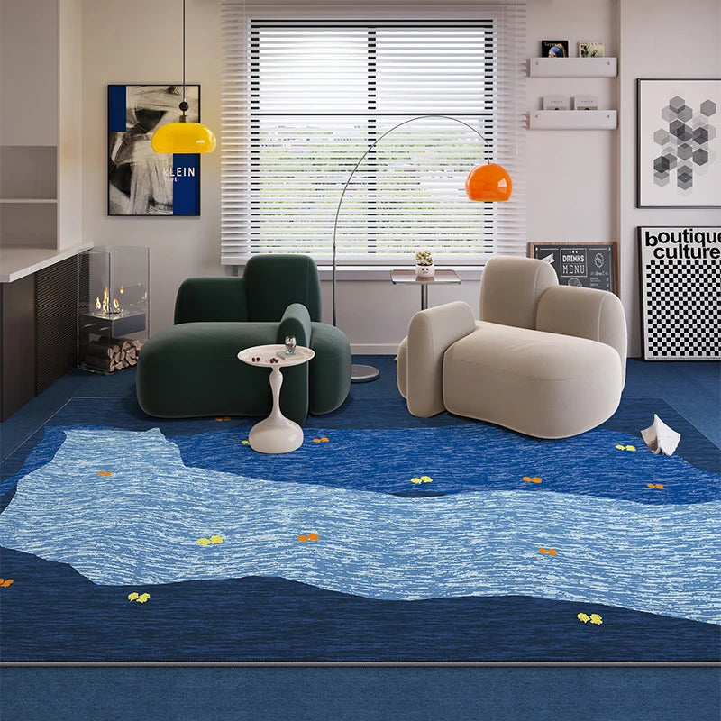 Living Room Carpet with Cream Sofa and Coffee Table - Home Decor Mat
