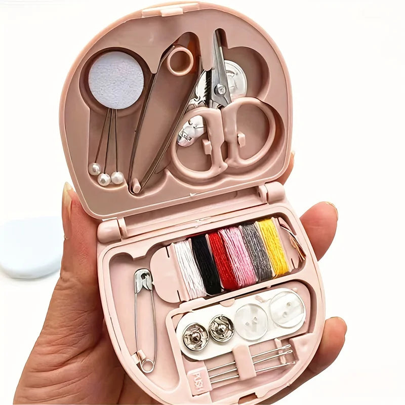 Portable Sewing Kit with Needles, Threads, Buttons & Scissors - Compact & Travel-Friendly