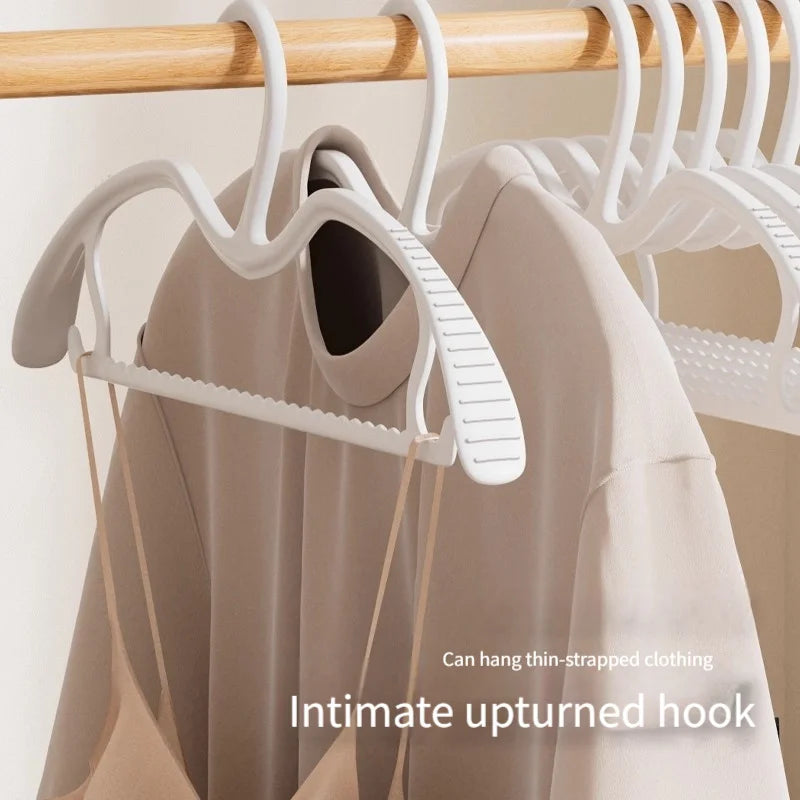 Wide Shoulder Hangers Set - Space Saving Non-Slip Closet Organizer, Short Neck