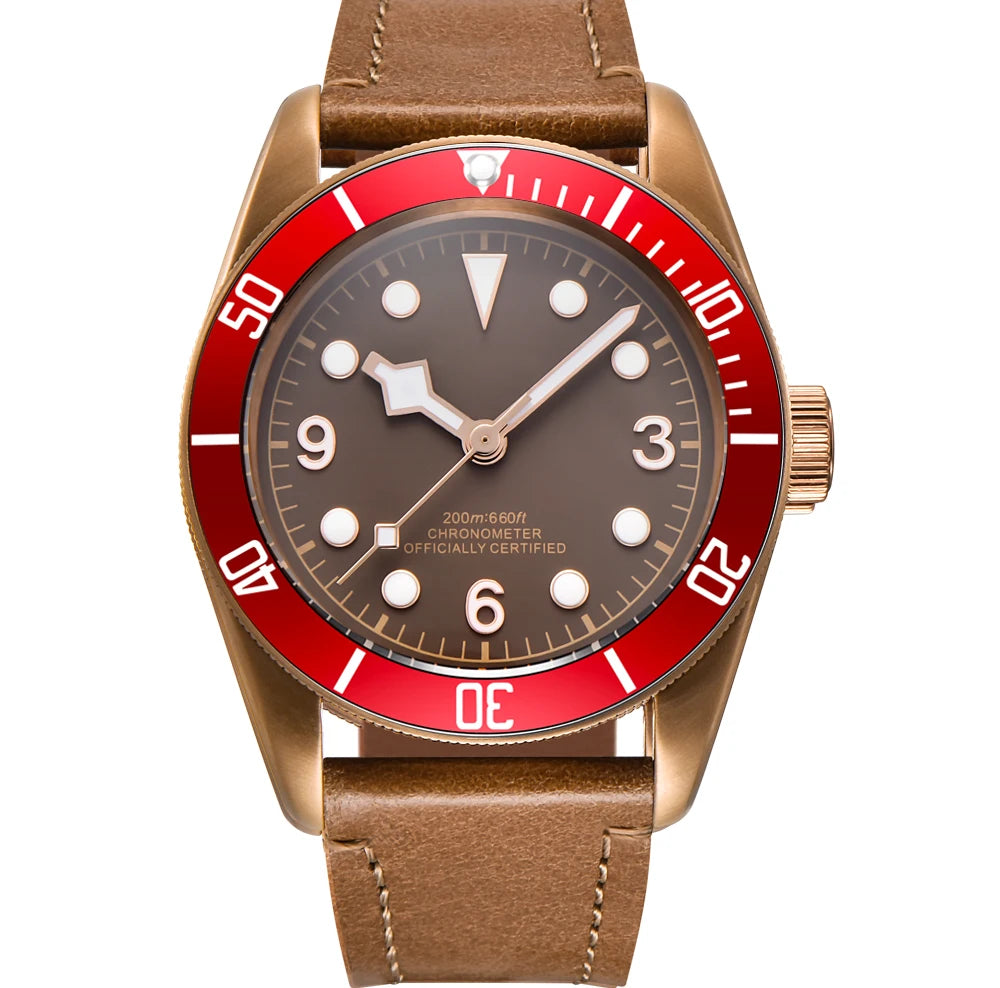 Luxury Men’s 41mm Automatic Mechanical Watch with Sapphire Glass and PVD Case
