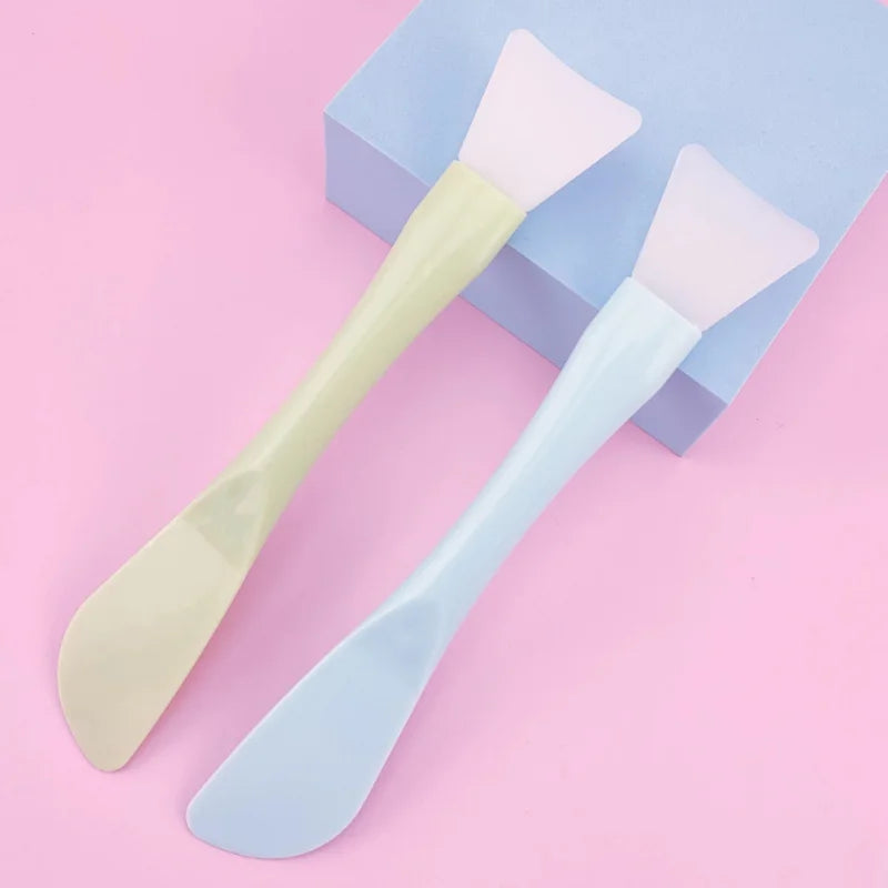 Dual-use Silicone Facial Mask Brush Kit with Adjustable Rod - Skin Care Tool