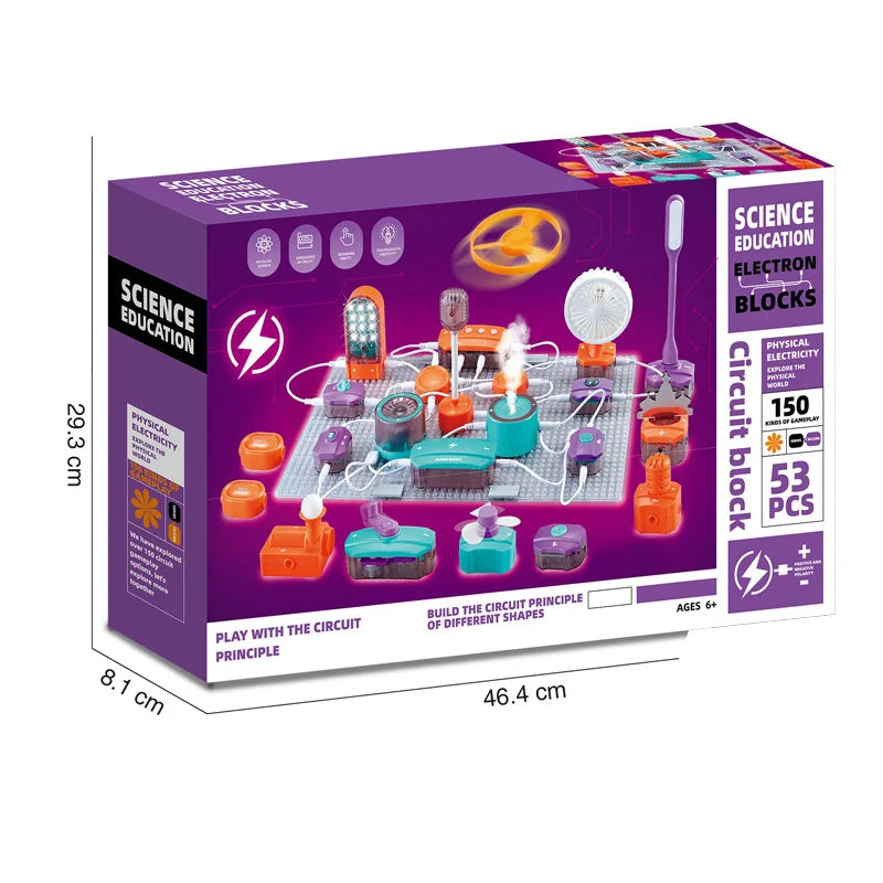 STEM Electronic Building Blocks Kit for Kids Physics Circuit Experiments
